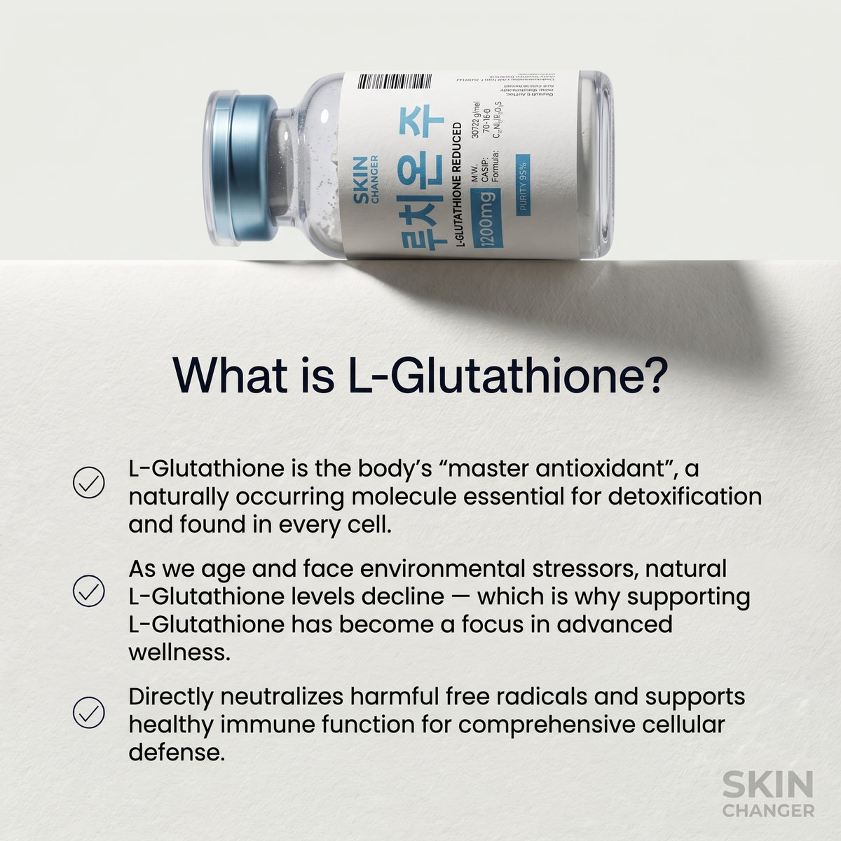 Skin Changer L-Glutathione 1200mg | Subcutaneous Skin Brightening Kit